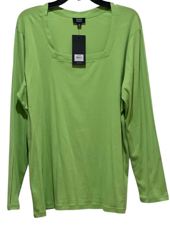 Jones New York Tops - Jones New York Lime Green Square Neck Long Sleeve Top Size 2X NWT